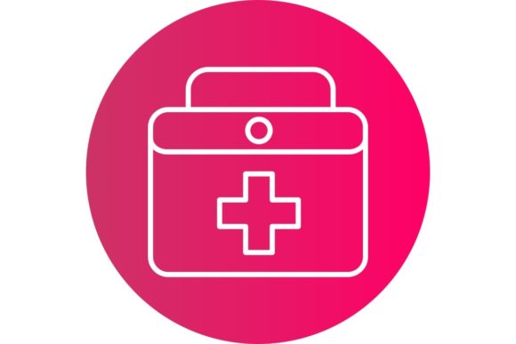 Evaluating the Medical Kit Gradient Circle Icon for Embroidery