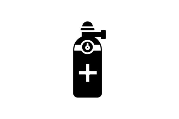 Medical Gas Cylinder Glyph Icon Design