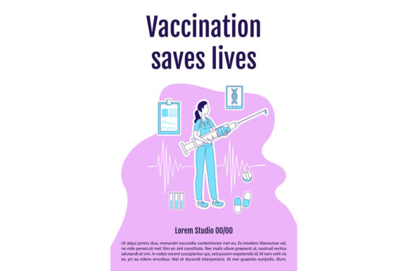 Vaccination Saves Lives Poster Flat Embroidery Review